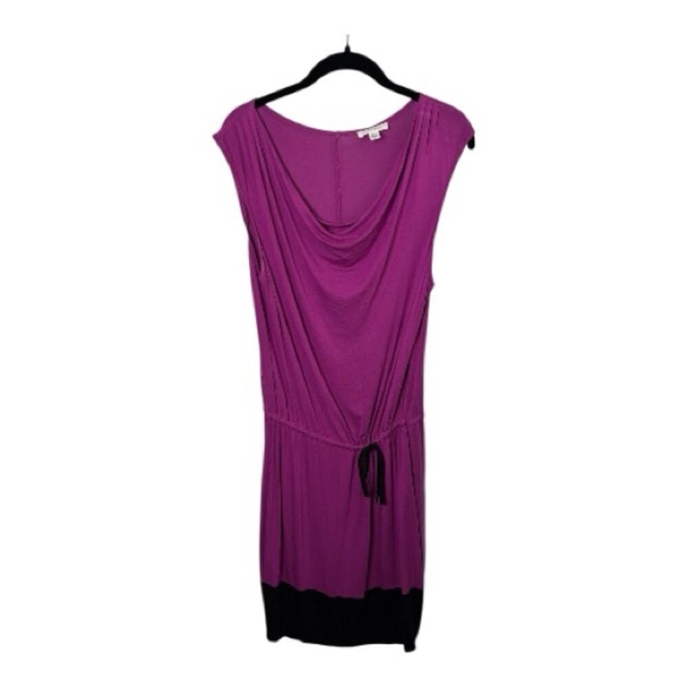Calvin Klein Purple Black Draped Dress Small
